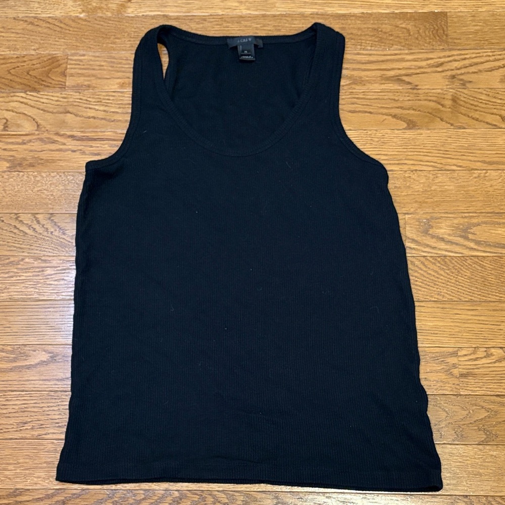 J. Crew | Basic Black Ribbed Tank Top Size XL